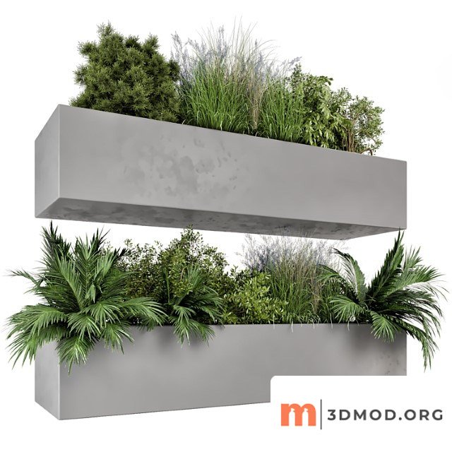Hanging plants set in gray pot - set 717