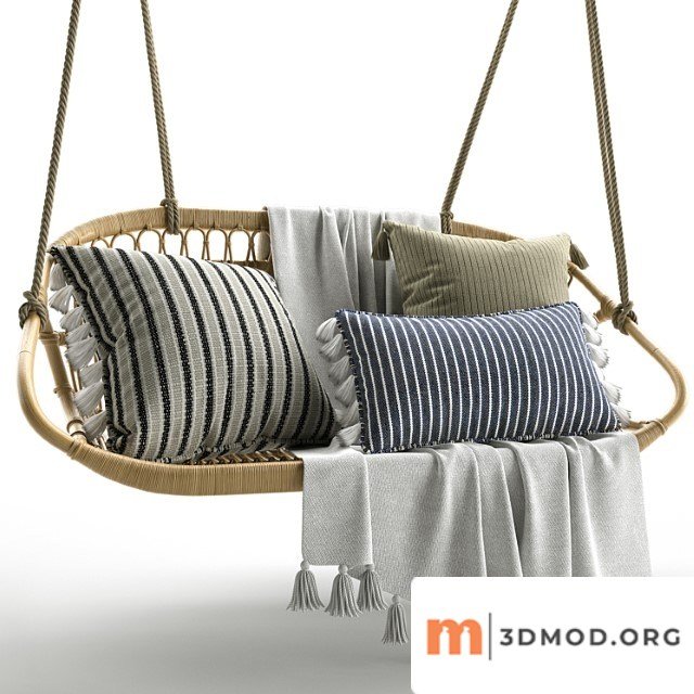 Hanging rattan bench serena & lily