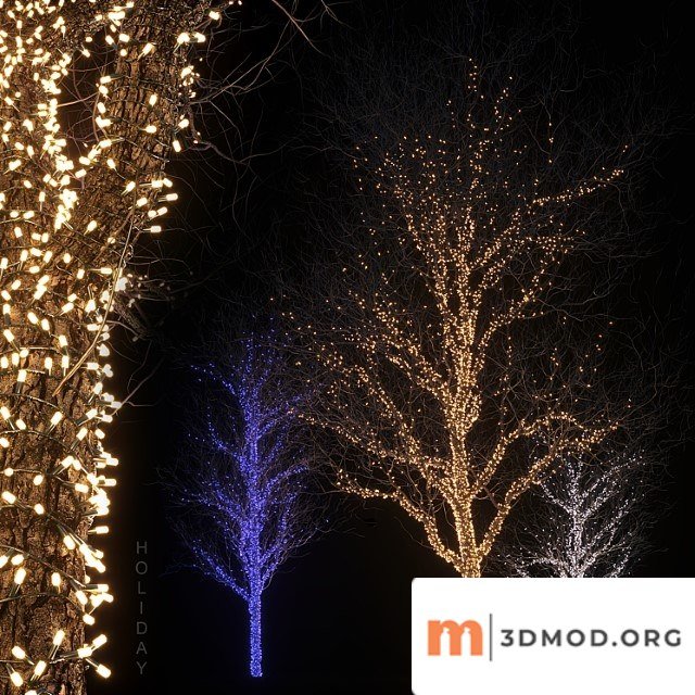 Holiday glowing trees
