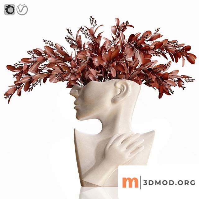 Human face art vase