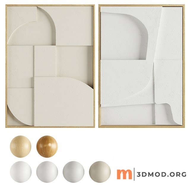 Iolastudios Plaster Painted Relief Artwork
