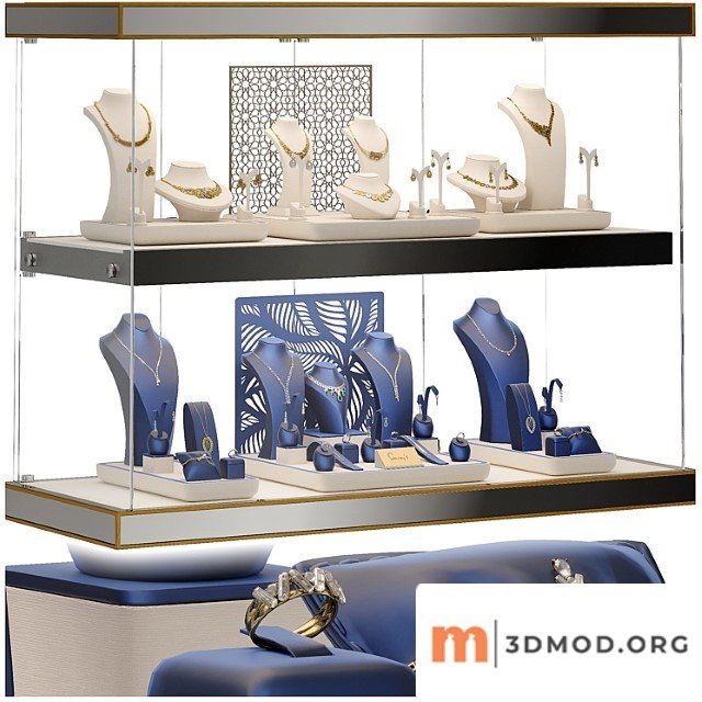 Jewelry showcase for a store 2. jewelry stand. display