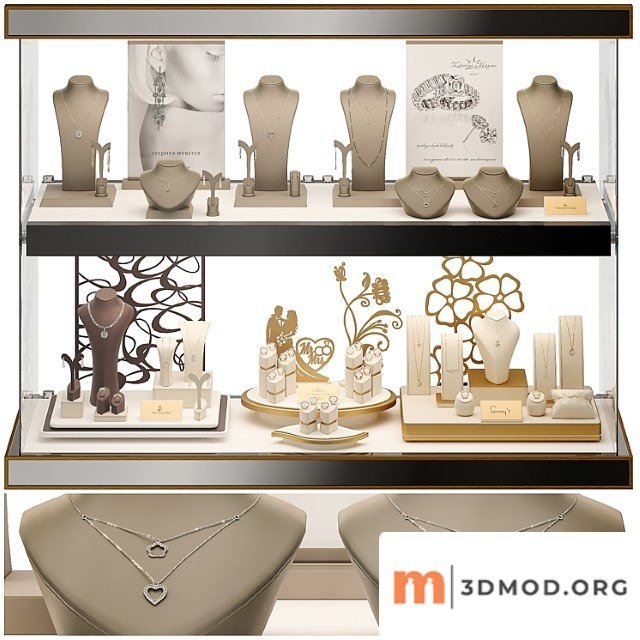 Jewelry showcase for a store. jewelry stand. display