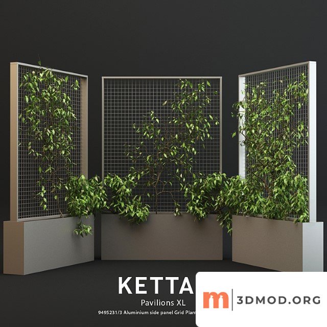 Kettal Pavilion XL Planter With Plants