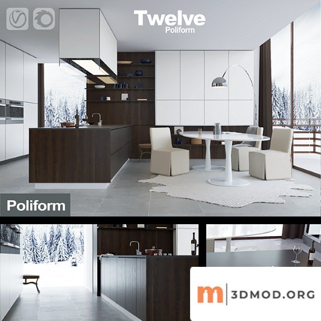 Kitchen Poliform Varenna Twelve Vray Corona