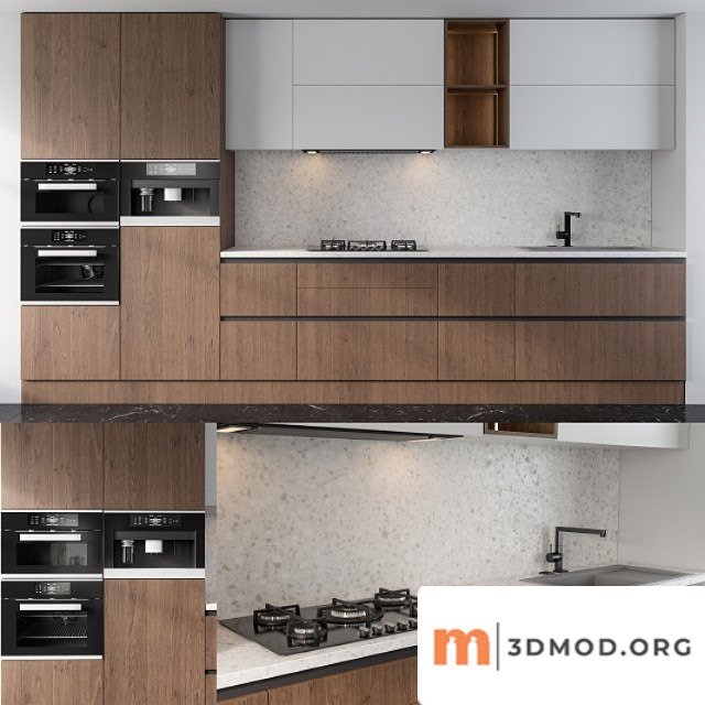 Kitchen White And Wood