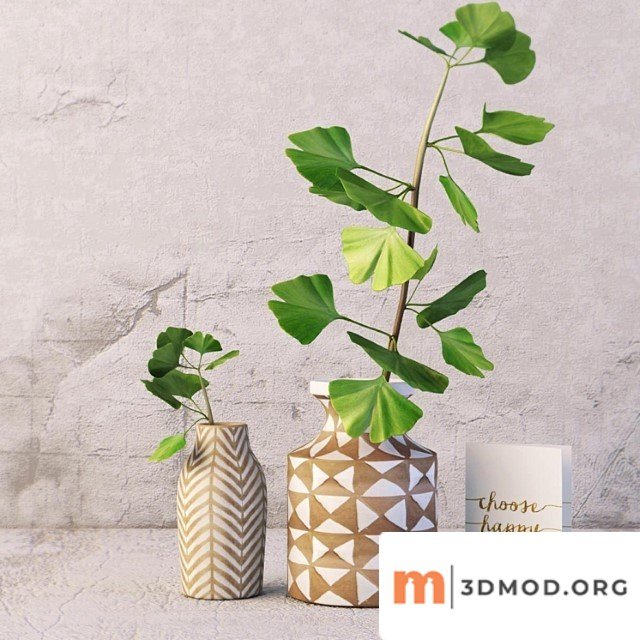 Kolya vase and gingo branch