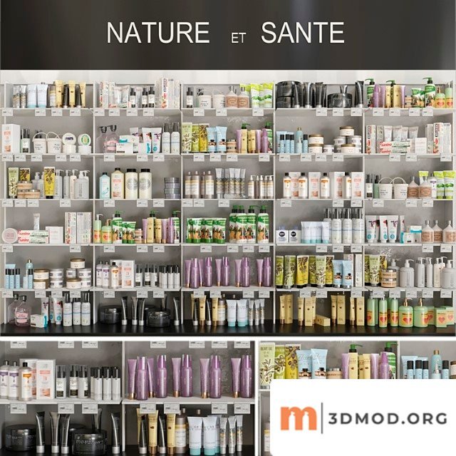 Large Showcase In Pharmacy With Cosmetics 3 Beauty Salon