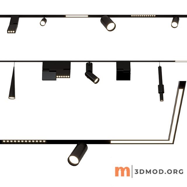 Levity magnetic track system - lampatron