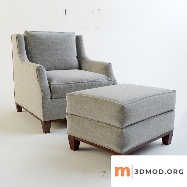 Lexington Conrad Chair Conrad Ottoman
