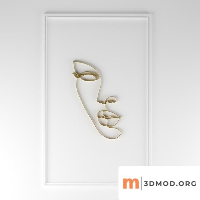 Metal wall panel woman face