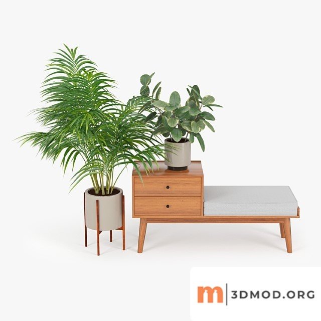 Mid century storage bench acorn 2