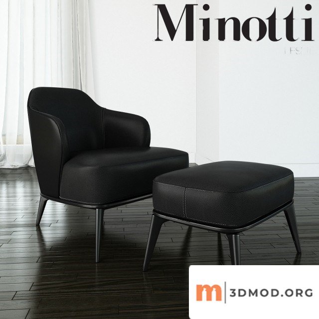 Minotti Leslie Leather Armchair