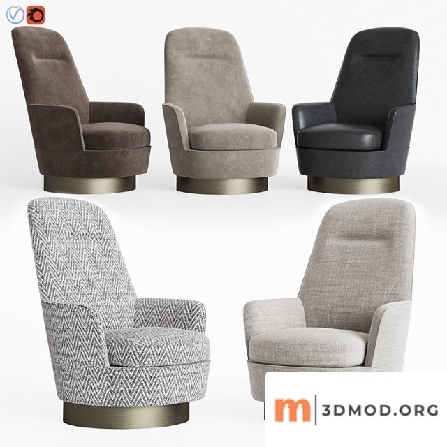 Minotti jacques bergere armchair fixed