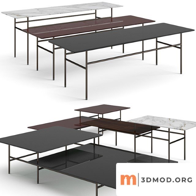 Minotti lelong double coffee tables set 2