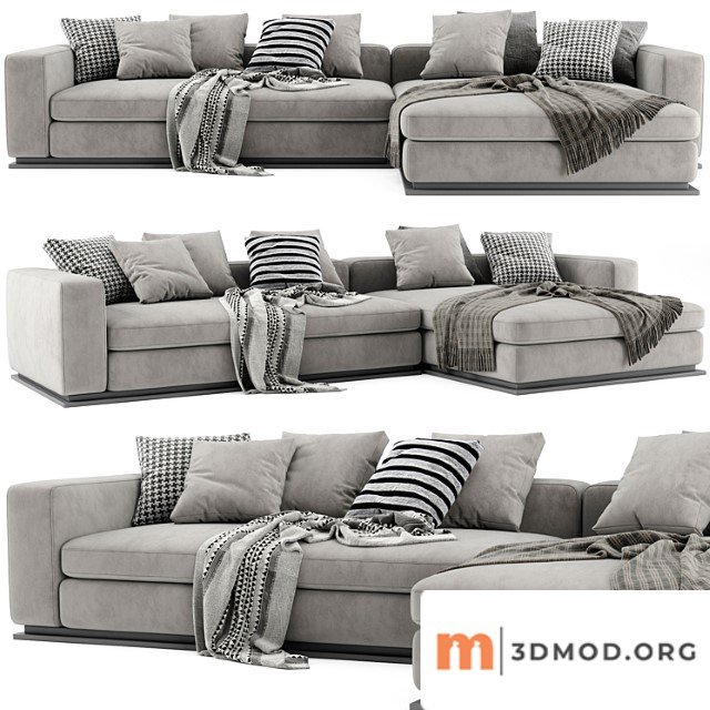 Minotti leonard chaise longue sofa