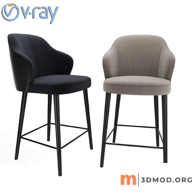 Minotti leslie steel counter stool 2