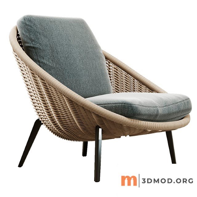 Minotti lido cord outdoor armchair