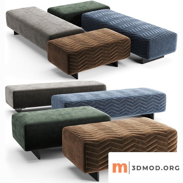 Minotti quincy chevron benches 2