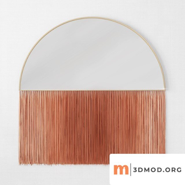 Mirror luna with fringe