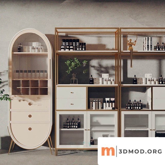 Modern Cosmetic Store Container Shelves