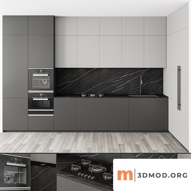 Modern kitchen black and white 100