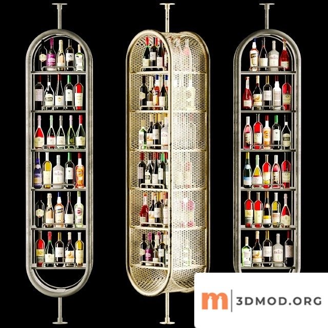 Modern rack in a restaurant with alcohol