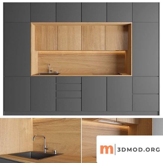 Modern wooden kitchen