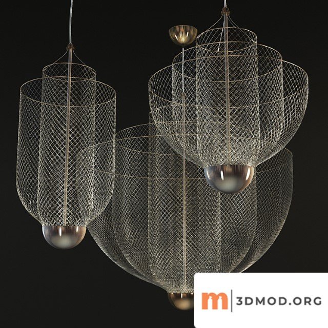 Moooi meshmatics chandeliers by rick tegelaar