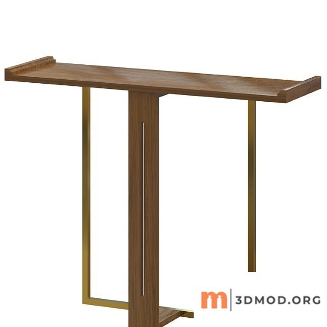 Narrow console table for entryway foyer black solid wood & gold metal in small 2