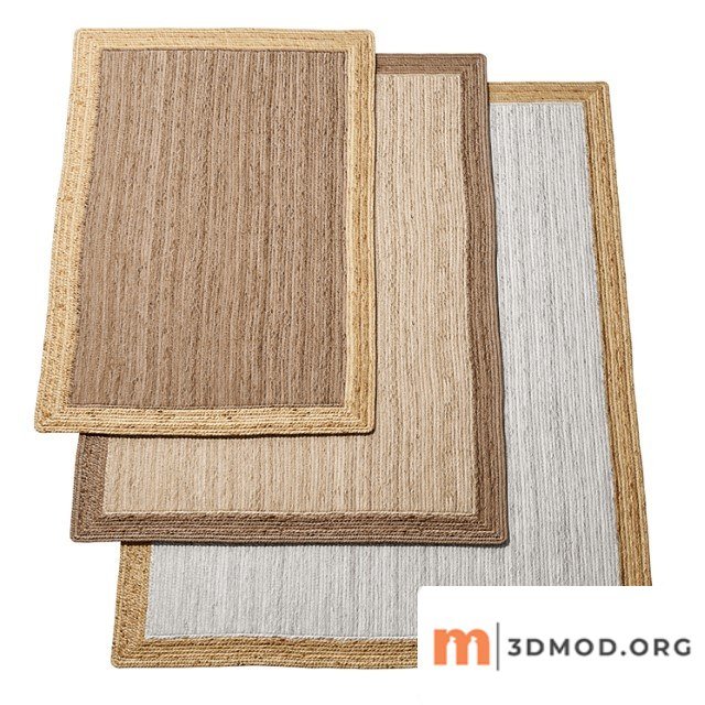Natural framed braided jute rug