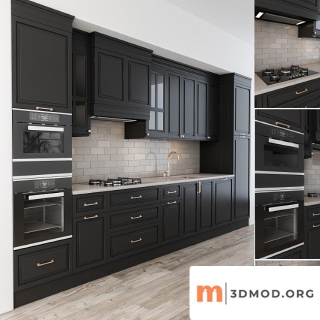 Neoclassic kitchen black