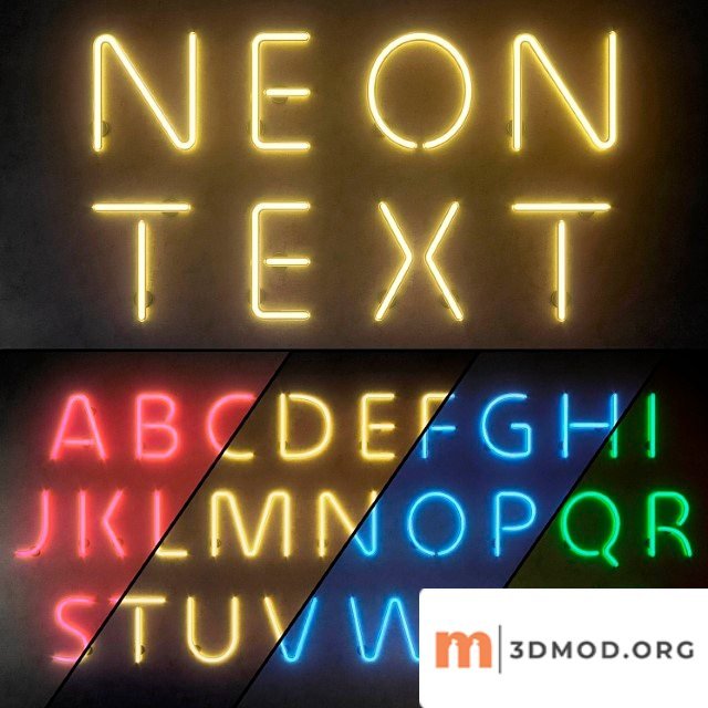 Neon Light modules. set 10. neon alphabet