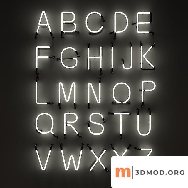 Neon letters, neon type font 2