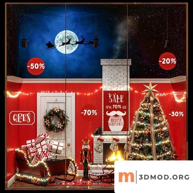 New year's showcase of the decorative store