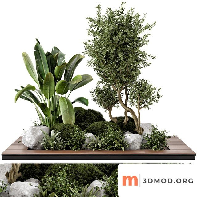Outdoor garden set bush and tree - garden set 908