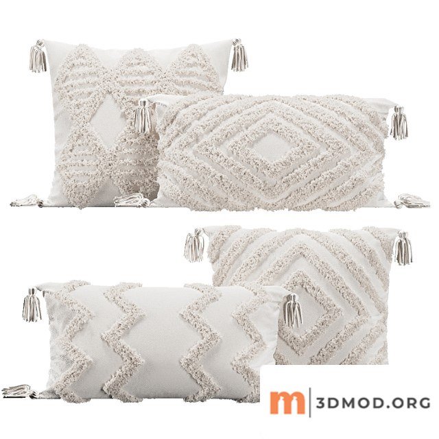Pillows With Fur Geometric Patterns