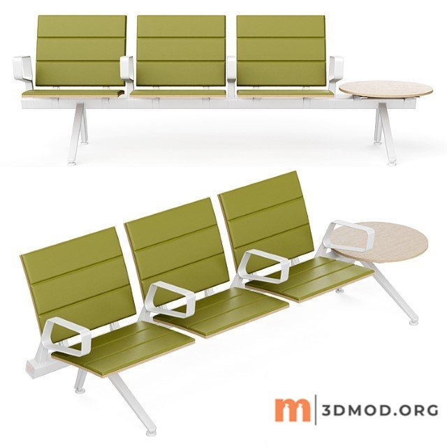 Poltrona frau flair airport seating system green