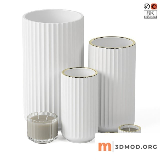 Porcelain vases with candleholders lyngby porcelæn