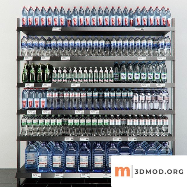 Rack with mineral water
