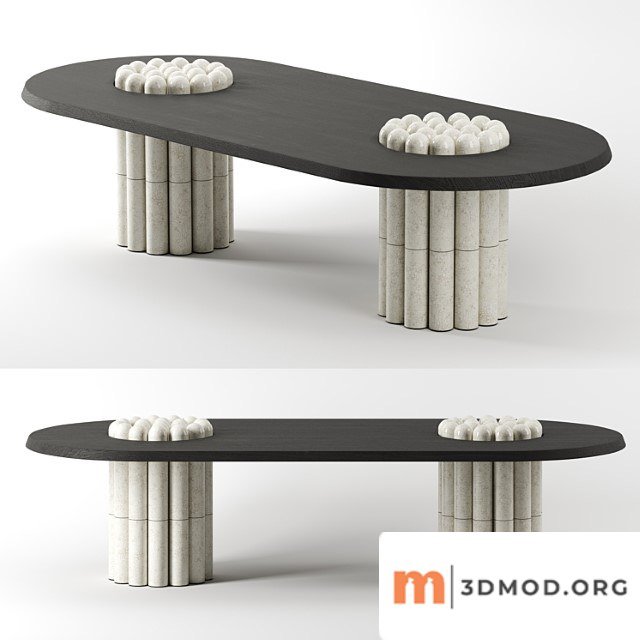 Raku Yaki Dining Table Oblong by Emmanuelle Simon