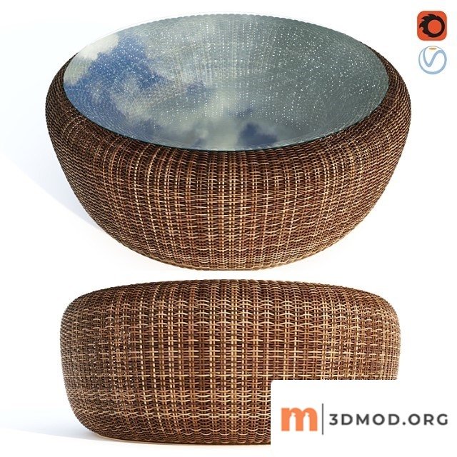 Rattan Kiwi Table