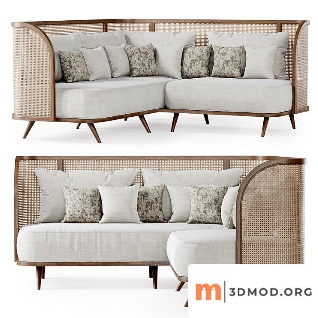 Rattan corner sofa a