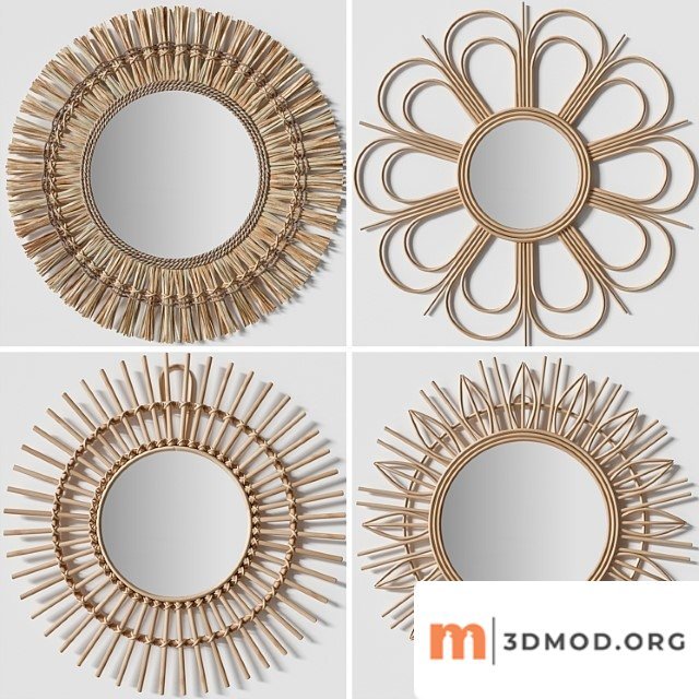 Rattan mirrors