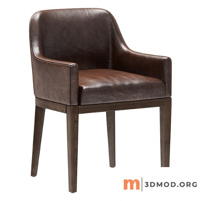 Restoration Hardware Morgan Curved Back Track Leather Armchair