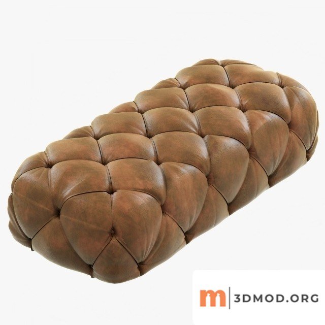 Restoration Hardware Soho Tufted Leather Ottoman