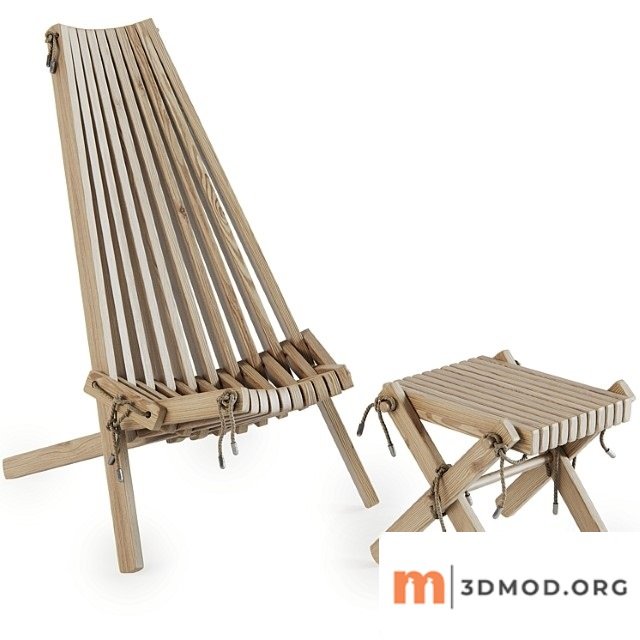 Ribbon recliner and ribbon footstool by brafab