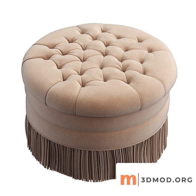 Round tufted ottoman 2
