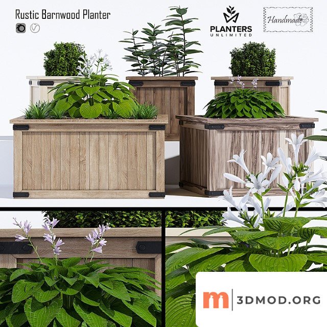 Rustic barnwood planter two