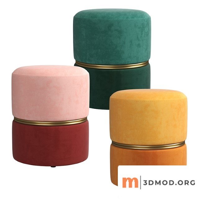 Samt Hocker Bubbly